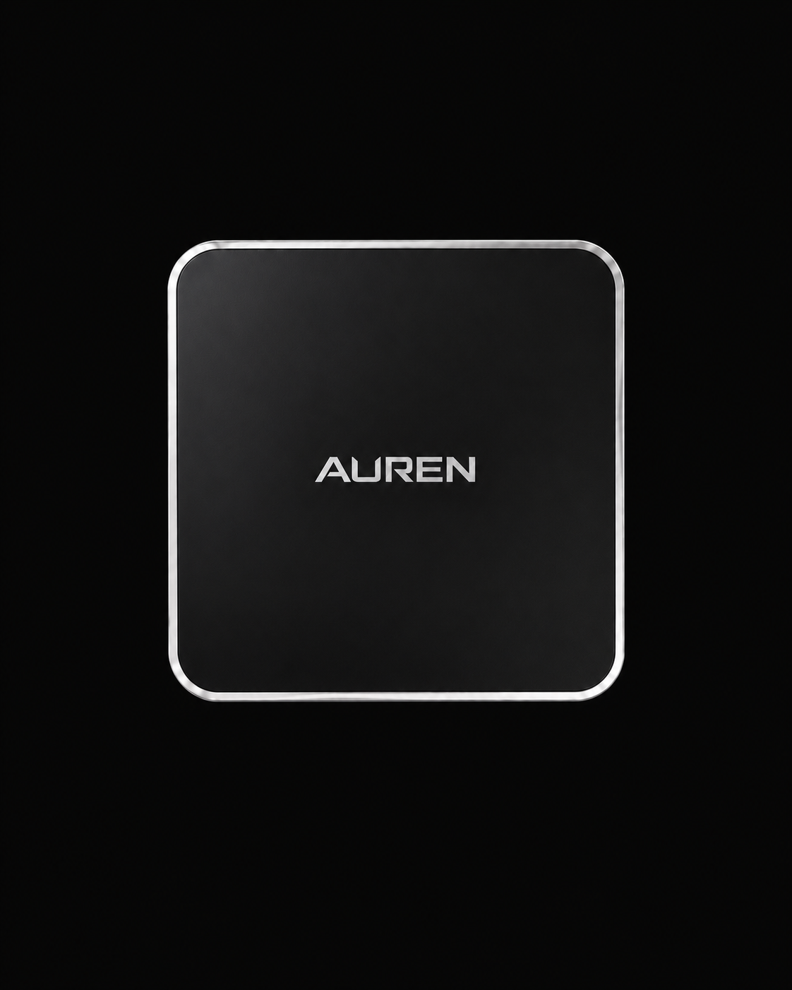 Auren One lit by a single rim light against a black background